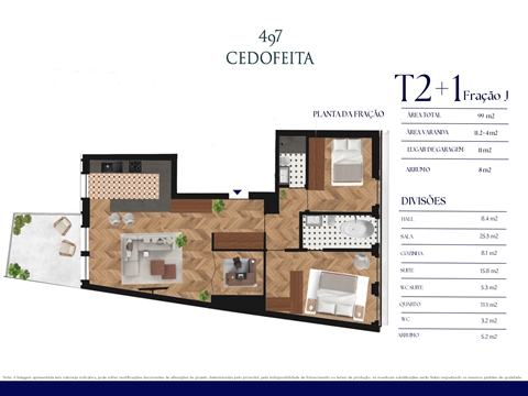 Apartamento T2+1